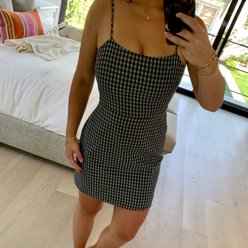 Black Gingham Mini Dress